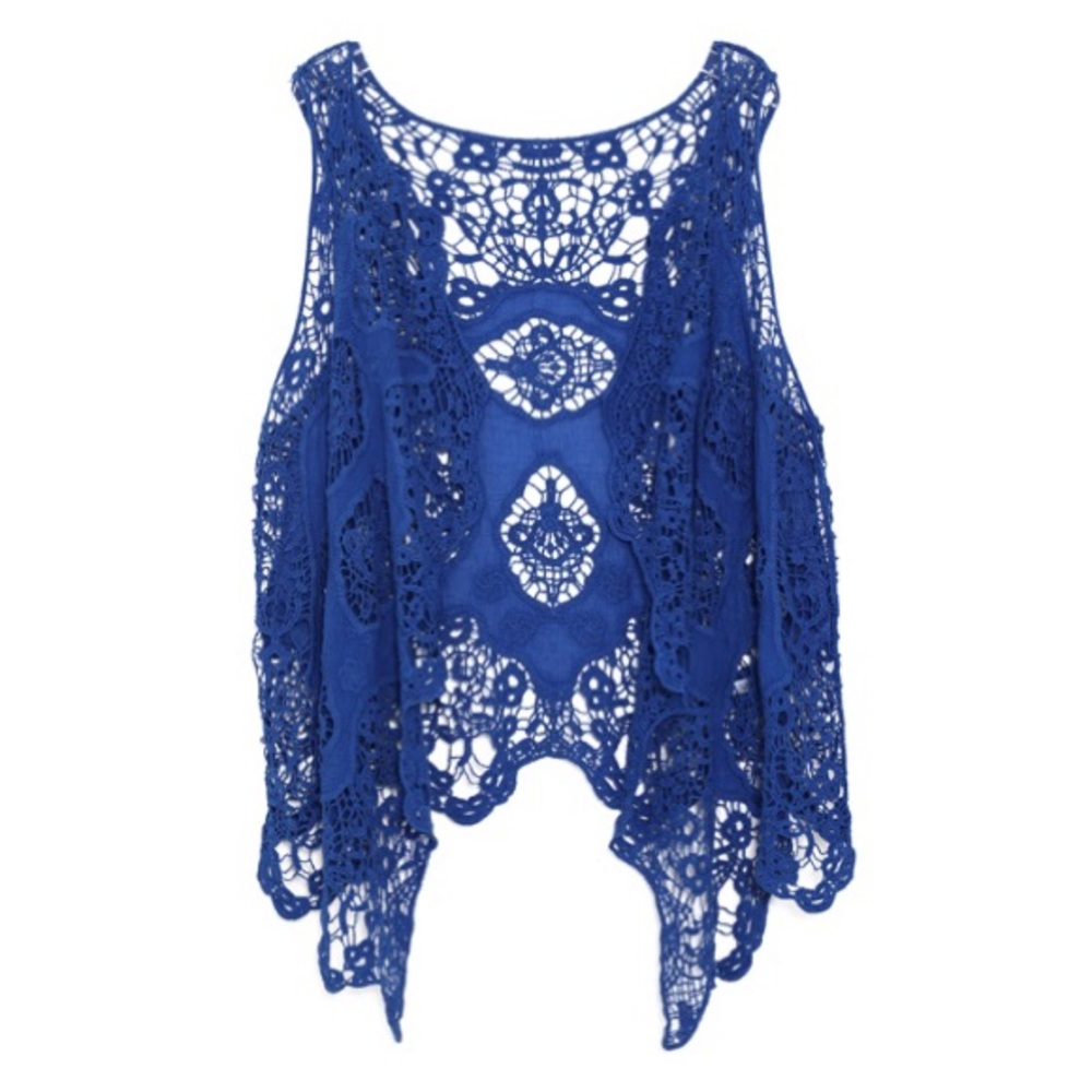Chic summer cotton crochet vest